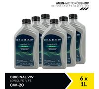 Original VW Audi Seat Skoda LL IV FE 0W-20 508.00 509.00 6x1 Liter = 6 Liter