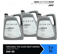 Original VW Audi Seat Skoda Longlife III FE 0W-30 Motoröl 3x5 Liter = 15 Liter