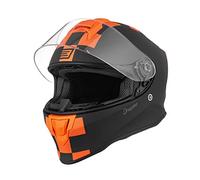 ORIGINE Integralhelm Motorradhelm mit Belüftung ECE Zertifizierung (Contest MATT ORANGE Black,XL)