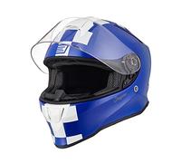 ORIGINE Integralhelm Motorradhelm mit Belüftung ECE Zertifizierung (Contest MATT White Blue,L)