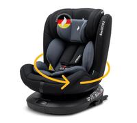 Osann Eno360 S 2 Reboarder 360 drehbar mit Isofix, Kindersitz ab 1 Jahr | Kinderautositz 40-150 cm, 360 Grad drehbar & mitwachsend, bereits ab Geburt nutzbar, sicher und komfortabel - Nero