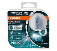 OSRAM COOL BLUE® INTENSE H15, +20% mehr Helligkeit, bis zu 3.700K, Halogen-Scheinwerferlampe, LED-Look, Duo Box (2 Lampen)
