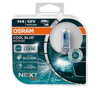 OSRAM COOL BLUE® INTENSE H4, +100% mehr Helligkeit, bis zu 5.000K, Halogen-Scheinwerferlampe, LED-Look, Duo Box (2 Lampen)