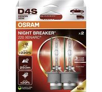 OSRAM XENARC NIGHT BREAKER 220, D4S, 220% mehr Helligkeit, Xenon-Scheinwerferlampe, 66440XN2-2HB, Faltschachtel (2 Lampen)