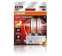 OSRAM XENARC NIGHT BREAKER 220, D1S, 220% mehr Helligkeit, Xenon-Scheinwerferlampe, 66140XN2-2HB, Faltschachtel (2 Lampen)