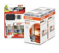 OSRAM D2S XENARC ORIGINAL ABBLENDLICHT +SONAX SCHEINWERFER AUFBEREITUNG 32139438