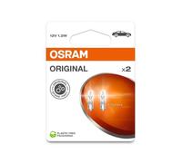 OSRAM Original 12V 1,2W Glassockel Doppelblister Glühlampe, Leseleuchte,Glühlampe, Instrumentenbeleuchtung,Glühlampe, Innenraumleuchte,Glühlampe, Zusa