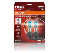 Osram | HB3 12V 60W P20d NIGHT BREAKER® LASER +150% mehr Helligkeit 2 St | 9005NL-2HB