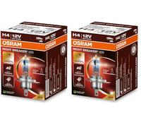 Osram NIGHT BREAKER 220, H4, 220% mehr Helligkeit, Halogen-Scheinwerferlampe, 64193NB220, Faltschachtel (1 Lampe) (Packung mit 2)
