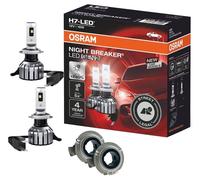 OSRAM NIGHT BREAKER H7 LED 230% Set für Skoda Kodiaq 2017- Adapter 64210DA01