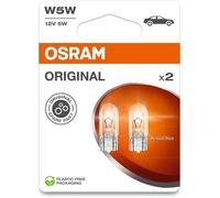 OSRAM ORIGINAL LINE 12V, W5W, Lampen mit Glasquetschsockeln, Doppelblister (2 Lampen)
