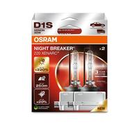 OSRAM XENARC NIGHT BREAKER 220, D1S, 220% mehr Helligkeit, Xenon-Scheinwerferlampe, 66140XN2-2HB, Faltschachtel (2 Lampen)