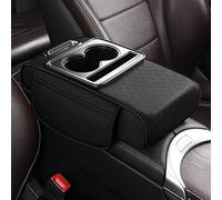 OTCPP Auto Armlehnen Auflage für BMW 1 Series F20 F21 F40 F52 116i M135i,Auto Mittelkonsole Armlehne Kissen,Center Console Lederpolster Schutz mit Getränkehalter Aufbewahrungstasche,D Black