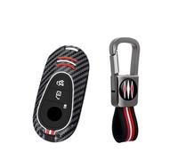 OTMIK Kohlefaser Zinklegierung Autoschlüssel Abdeckung Kompatibel mit Mercedes Benz C E S Klasse GLC W206 W223 W214 E300 C260 C300 S450 Autoschlüssel Zubehör (Quadratische Schnalle)