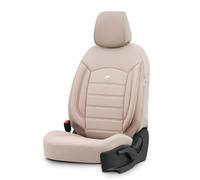 otoM Universelle Voll-Leder Sitzbezüge 'Inspire' Crème - 11-Teilig- - kompatibel mit Side-Airbags