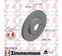 2x ZIMMERMANN Bremsscheibe COAT Z 150.2938.20