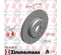 2x ZIMMERMANN Bremsscheibe SPORT COAT Z 150.3480.52
