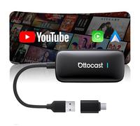 OTTOCAST Play2Video Ultra 2026 AI Box, Kabelloser CarPlay & Android Auto Adapter mit YouTube/Prime Video, WiFi 6, 4GB+32GB, Plug & Play, für Autos mit kabelgebundenem CarPlay ab 2016