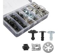 OTUAYAUTO 100 Stück Befestigungsclips Reparatursatz, 6 Arten von Universal Autoclipsset Nylon Metall Stoßstange Karosserie Motorschutz Unterboden Motorhaubendämmung Schraube Kühlerabdeckung Clips