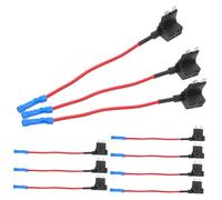 Outanaya 10 Stück Teiliges Kfz Sicherungshalter Gauge Kupferkabel Stromdieb Adapter für Autos Van Wohnmobil Taxis Schutzisolierte Steckdose für Sicherungen Belastbarkeit