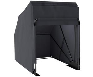 Outsunny Motorrad Abdeckplane Faltbar Outdoor Motorradabdeckung mit Fenster Wasserdicht Motorradgarage Oxford Stoff Motorradplane Abdeckung für 2 Motorräder Motorroller 345cmx135cmx191cm Schwarz Aosom