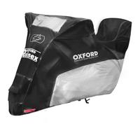 Oxford Rainex Motorradabdeckung mit Gepäckfach, schwarz-silber L