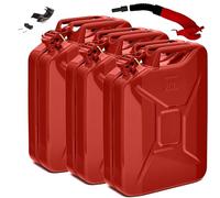 Oxid7® 1 x Benzinkanister aus Metall | 20 Liter Kraftstoffkanister | Benzin, Diesel & Bio-Ethanol geeignet | 20L Treibstoff Kanister mit UN-Zulassung & Bauart geprüft [Rot]