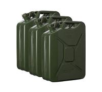 Oxid7® Metall-Benzinkanister - 20 Liter - 3er Set - Olivgrün - Stahl 4052704053475
