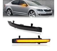 OZ-LAMPE Fahrtrichtungsanzeiger Spiegelblinker für Skoda Octavia 1Z3 Hatchback 1Z5 Estate Superb 3T4 Hatchback 3T5 Estate, Beleuchtung seitenmarkierungsleuchten mit Canbus Fehlerfrei, Schwarz