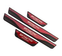 OZWALN 4 Stück Auto Edelstahl Einstiegsleisten Schutz für Mazda 2 3 6 Cx-5 Cx-30 Cx-50 Cx-60 Türschwellenschutz Trittplatten Kantenschutz mit Logo Zubehör