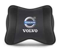 OZWALN Auto Nackenkissen für Volvo C40 S40 S60 S60L S80 S80L S90 Emblem Kopfstütze Kissen Orthopädisches Nackenstütze Autositz Waschbarer Bezug Zubehör,Black