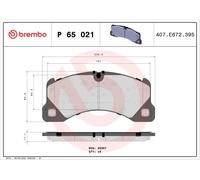 Bremsbelagsatz, Scheibenbremse BREMBO P 65 021 PRIME LINE AUDI PORSCHE SEAT VW