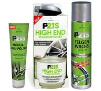 P21S HIGH END Felgenreiniger 750 ml + Felgen Wachs von Dr. Wack 400ml + Alu-Polish 100 ml