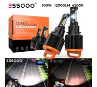 Paar H15 Auto Halogen 100W LED Scheinwerfer 12000LM 6500K Wei Zulassung Lampe