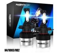 Paar H4 HB2 LED Scheinwerfer Lampen Hi/Low Beam Halogen 6500K Wei Mit Zulassung