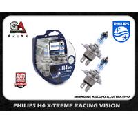 Paar Lampen Glühbirnen Philips RacingVision GT200 12V H4 Racing Vision 200%