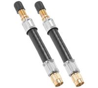 PAMINGONO 2 Stück Ventilverlängerung Flexibel Gummischlauch für Lkw Doppelreifen Auslaufsichere Reifenluftpumpe Verlängerungsschlauch Kompatibel mit Motorrad Roller Auto Einfacher Anschluss