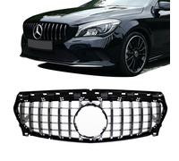 Panamericana Kühlergrill für Mercedes CLA W117 Facelift auch für A45 AMG in Schwarz Glanz mit Chrom-Zierleiste
