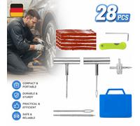 Pannenset Reifenreparaturset Metall Kompakt 28 Tlg Notfall mit Kleber Tragbar