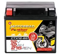 Panther GEL Batterie 12V 10Ah YTX12-BS Motorradbatterie DIN 51012 Quad CTX12-BS