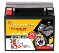 Panther YTX12-BS GEL Batterie 12V 10Ah CTX12-BS Motorradbatterie 51012 Quad