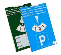 Parkscheibe für E-Auto, 2 Stück, 2in1 mit Ladedauer, aus Papier, Parkuhr für Ladesäule, für E Auto und Plug-In-Hybrid, Parking Disc Blue, Parkscheiben, Parkkarte, blaue Papier Park Scheibe Karte