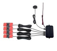 Parksensoren Auto-Parksensor-Assistent-Kit 13 Mm Flache Sensoren Rückradar-Sound-Summer-Alarm Abstandskontrolle Toter-Winkel-Monitore(Red)