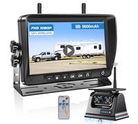 PARKVISION Rückfahrkamera Kabellos Solar mit 7 Zoll Monitor, 9600mAh Akku Magnetische Funk Rückfahrkamera Nachrüsten, 1080P HD Rückfahr Kamera Videoaufzeichnung für Auto, LKW und Wohnmobile