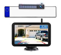 PARKVISION Solarbetriebene Rückfahrkamera Kabellos, Drahtlose Rückfahrkameramit 5“ FHD Monitor, 5000mAh Wiederaufladbare Batterie Kabellos Funk Rückfahrkamera DIY Einparkhilfe