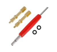 PARSKILO Ventilverlängerung 50mm 180 Grad Kupfer 1 Satz Für Autos | Goldton, LKWs, SUVs, Motorräder, Kunststoff Ventileinsatzwerkzeug, 2 Dichtringe, 2 Ventileinsatzentferner Deckel