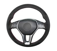 Passend für Mercedes Benz E-Klasse W212 C207 A207 2011-2016, handgenähte Lenkradhülle, schwarzes Wildleder-Lenkradbezug