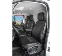 Walser Premium Passform Auto-Sitzbezug, Transporter Schonbezug kompatibel mit VW T5 2003-2015, Einzelsitzbezug vorne + Doppelbankbezug