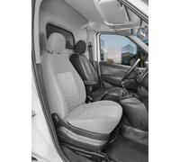 Walser 11546 Autoschonbezug Transporter Passform, Kunstleder Sitzbezug anthrazit kompatibel mit Opel Combo (X12), Einzelsitz Fahrer