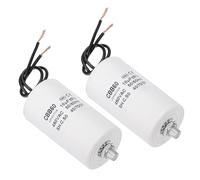 PATIKIL 2 Stück CBB60 Kondensator, 18µF 450V Anlaufkondensator Plastik Motorkondensator Arbeitskondensator mit M8 x 13mm Schraube für Elektromotoren und Pumpen Elektromotor, 73x40mm, Weiß